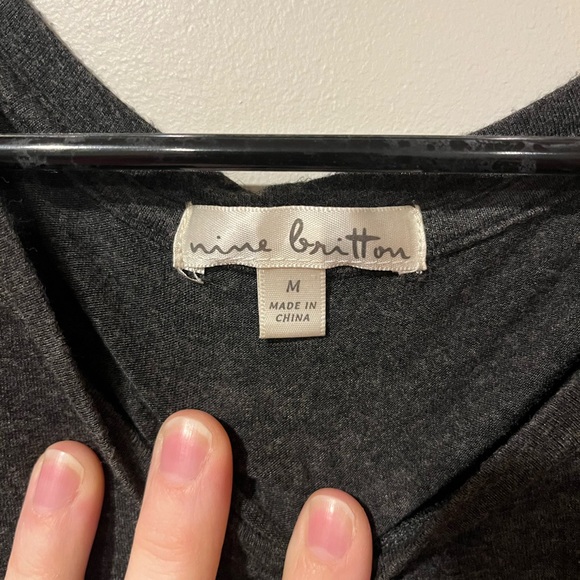 Nine Britton Charcoal Twist Front Tee - Picture 9 of 12